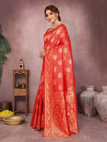 Varanga Women Banarasi Saree With Blouse Piece